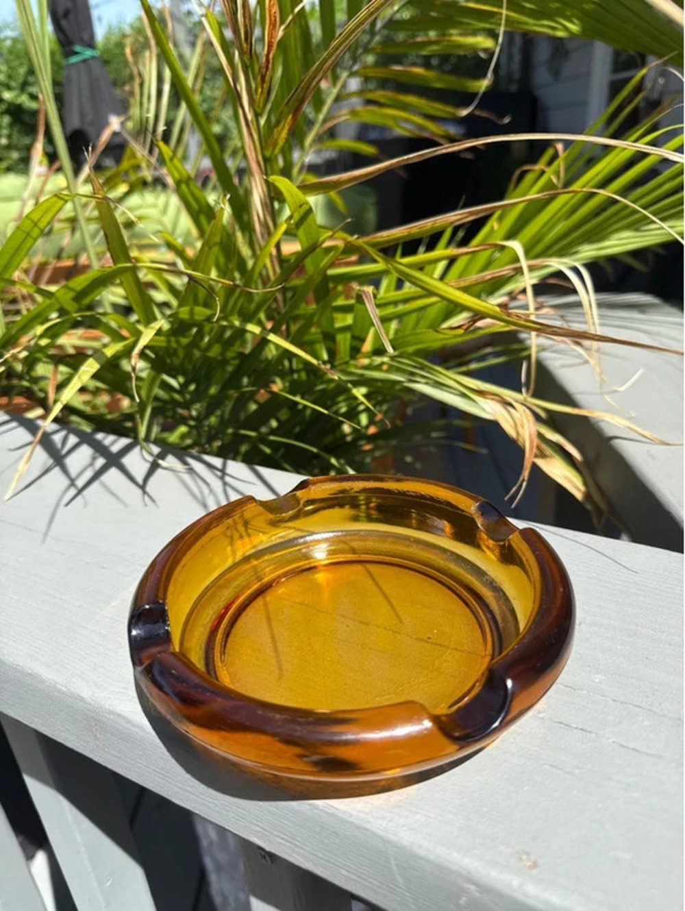 Vintage Amber Ashtray - Picture 2 of 2